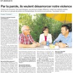 un article sur le groupe de parole invitant à parler de sa violence, animé par les echo passeurs.